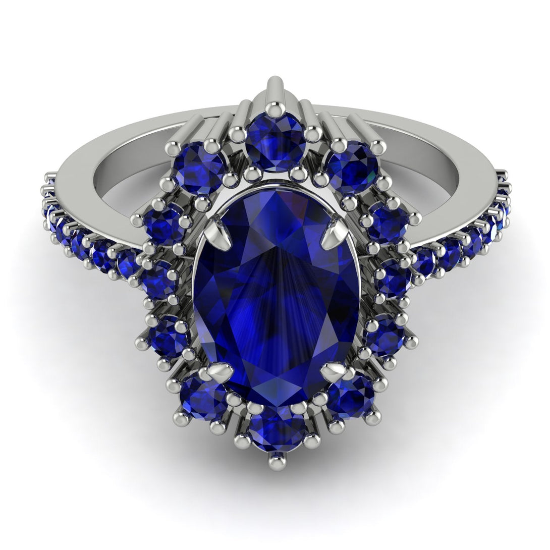Glamorous Oval Sapphire Ring - Emily No. 75