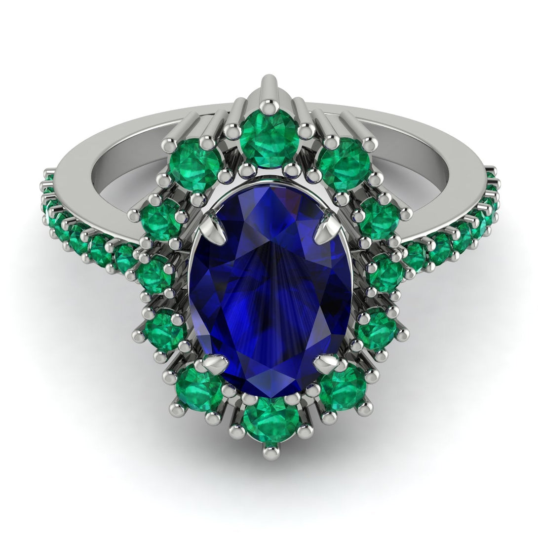 Glamorous Oval Sapphire Ring - Emily No. 30