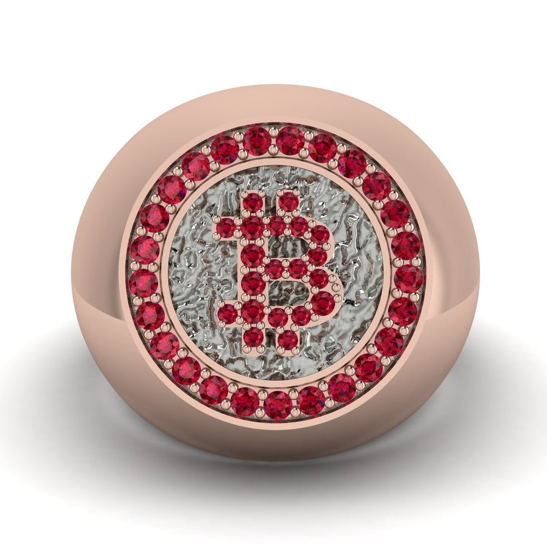 Glamorous Ruby Bitcoin Ring - Dominic No. 35