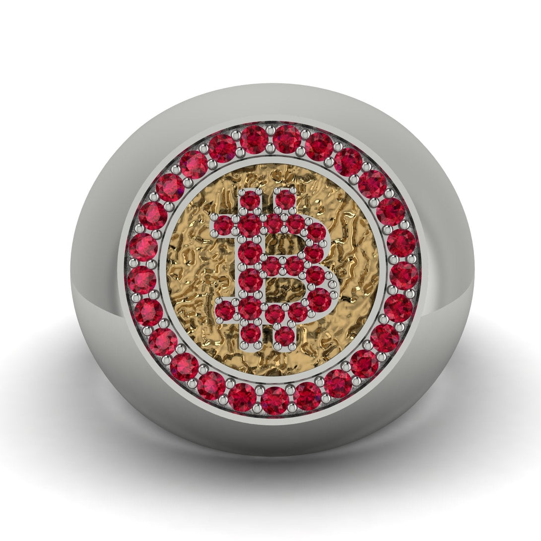 Glamorous Ruby Bitcoin Ring - Dominic No. 30