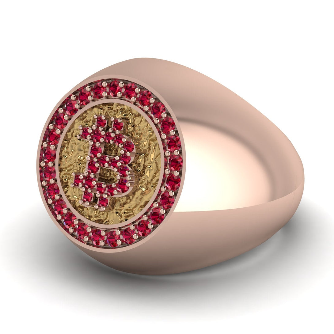 Glamorous Ruby Bitcoin Ring - Dominic No. 29
