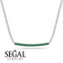 Gold Emerald Necklace Bar - Lilyana No. 6