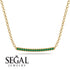 Gold Emerald Necklace Bar - Lilyana No. 4