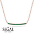 Gold Emerald Necklace Bar - Lilyana No. 5