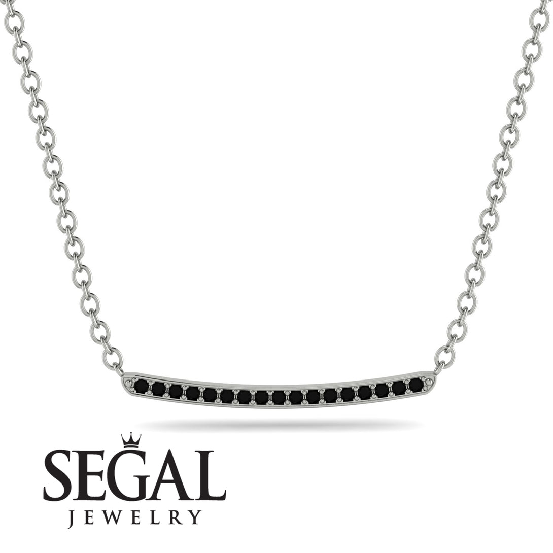 Gold Black Diamond Necklace Bar - Lilyana No. 9