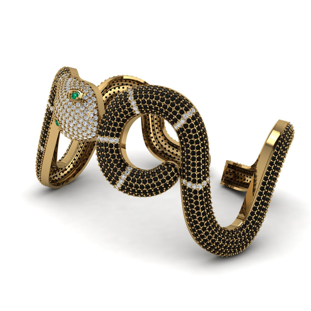 Gorgeous Black Diamond Snake Bracelet - Ronald No. 10