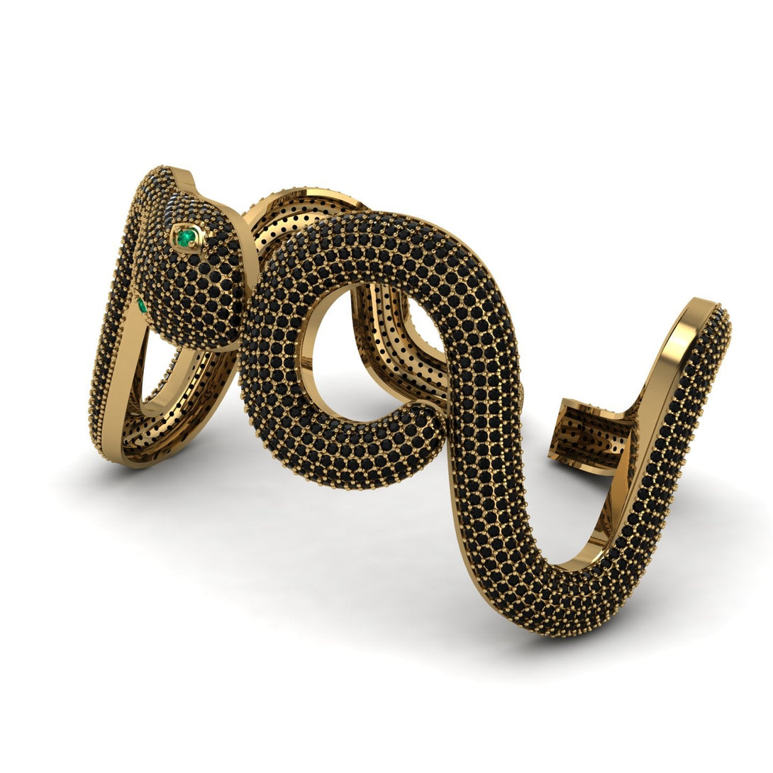 Gorgeous Black Diamond Snake Bracelet - Ronald No. 13