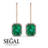 Halo Emerald Cut Emerald Earrings - Izabella No. 5 image 15