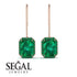 Halo Emerald Cut Emerald Earrings - Izabella No. 20