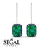 Halo Emerald Cut Emerald Earrings - Izabella No. 66 image 15