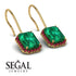 Halo Emerald Cut Emerald Earrings - Izabella No. 49
