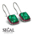 Halo Emerald Cut Emerald Earrings - Izabella No. 51 image 2