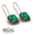 Halo Emerald Cut Emerald Earrings - Izabella No. 50 image 2