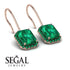 Halo Emerald Cut Emerald Earrings - Izabella No. 20