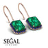 Halo Emerald Cut Emerald Earrings - Izabella No. 65
