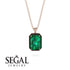 Halo Emerald Cut Emerald Necklace - Izabella No. 35 image 8