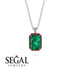 Halo Emerald Cut Emerald Necklace - Izabella No. 51 image 8