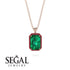 Halo Emerald Cut Emerald Necklace - Izabella No. 50 image 8