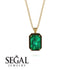 Halo Emerald Cut Emerald Necklace - Izabella No. 34 image 8