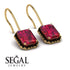 Halo Emerald Cut Ruby Earrings - Izabella No. 40