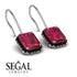 Halo Emerald Cut Ruby Earrings - Izabella No. 42 image 2