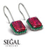 Halo Emerald Cut Ruby Earrings - Izabella No. 27 image 2