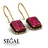 Halo Emerald Cut Ruby Earrings - Izabella No. 40