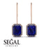 Halo Emerald Cut Sapphire Earrings - Izabella No. 14 image 15