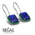 Halo Emerald Cut Sapphire Earrings - Izabella No. 30 image 2