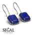 Halo Emerald Cut Sapphire Earrings - Izabella No. 75 image 2