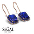 Halo Emerald Cut Sapphire Earrings - Izabella No. 74