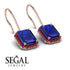 Halo Emerald Cut Sapphire Earrings - Izabella No. 59