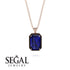 Halo Emerald Cut Sapphire Necklace - Izabella No. 44 image 8