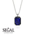 Halo Emerald Cut Sapphire Necklace - Izabella No. 45 image 8