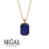Halo Emerald Cut Sapphire Necklace - Izabella No. 73 image 8