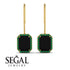 Halo Emerald Cut Black Diamond Earrings - Izabella No. 22 image 15