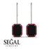 Halo Emerald Cut Black Diamond Earrings - Izabella No. 54 image 15