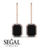Halo Emerald Cut Black Diamond Earrings - Izabella No. 8 image 15