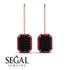 Halo Emerald Cut Black Diamond Earrings - Izabella No. 53 image 15