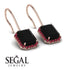 Halo Emerald Cut Black Diamond Earrings - Izabella No. 53 image 2