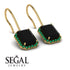 Halo Emerald Cut Black Diamond Earrings - Izabella No. 22