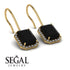 Halo Emerald Cut Black Diamond Earrings - Izabella No. 7 image 2
