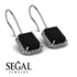 Halo Emerald Cut Black Diamond Earrings - Izabella No. 9 image 2