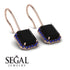 Halo Emerald Cut Black Diamond Earrings - Izabella No. 68 image 2