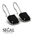 Halo Emerald Cut Black Diamond Earrings - Izabella No. 39 image 2
