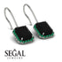 Halo Emerald Cut Black Diamond Earrings - Izabella No. 24