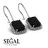 Halo Emerald Cut Black Diamond Earrings - Izabella No. 9 image 3