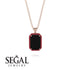 Halo Emerald Cut Black Diamond Necklace - Izabella No. 53 image 8