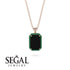 Halo Emerald Cut Black Diamond Necklace - Izabella No. 23 image 8