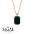 Halo Emerald Cut Black Diamond Necklace - Izabella No. 22